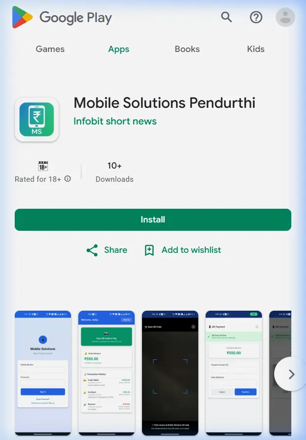 Mobile Solutions on the Google Play Store